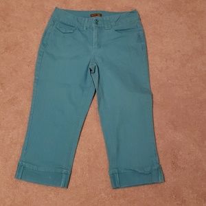St Johns Bay Turquoise Denim Capris